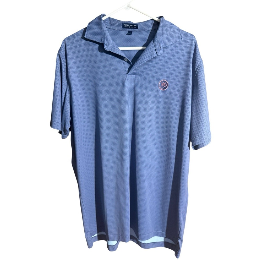 Peter Millar Crown Crafted Polo Blue Men's Size L Golf Preppy